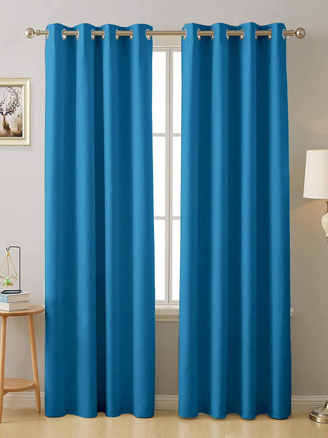 AEROHAVEN Blue Set of 2 Black Out Door Curtain