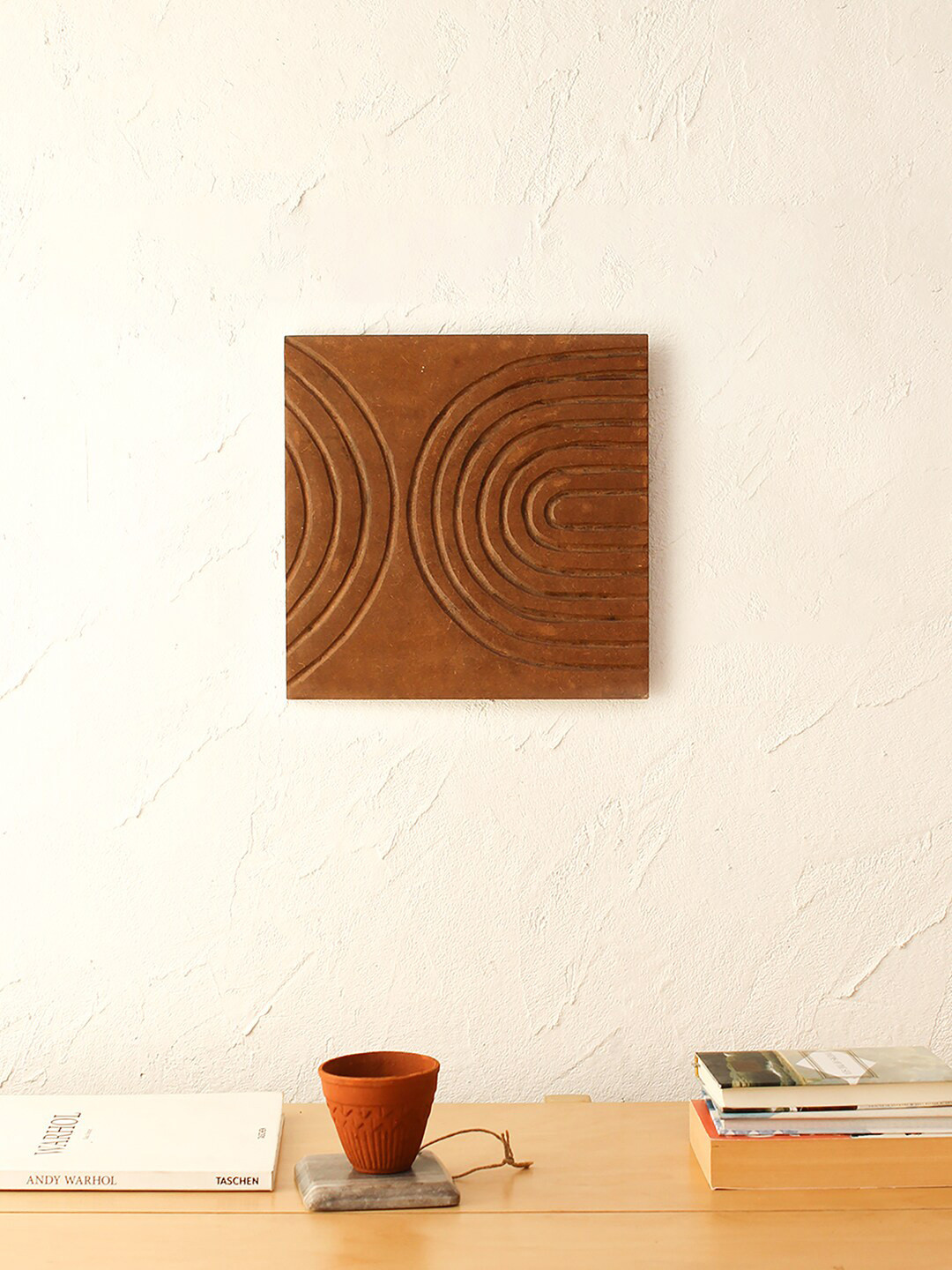 House This Brown Textured Wood Wall Art