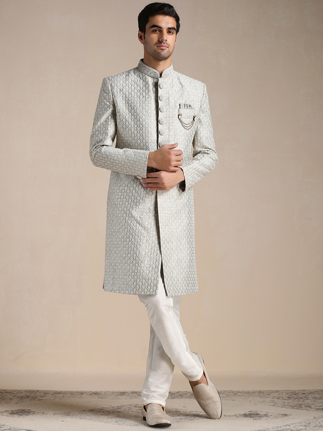 Manyavar Men Woven Design Sherwani Set