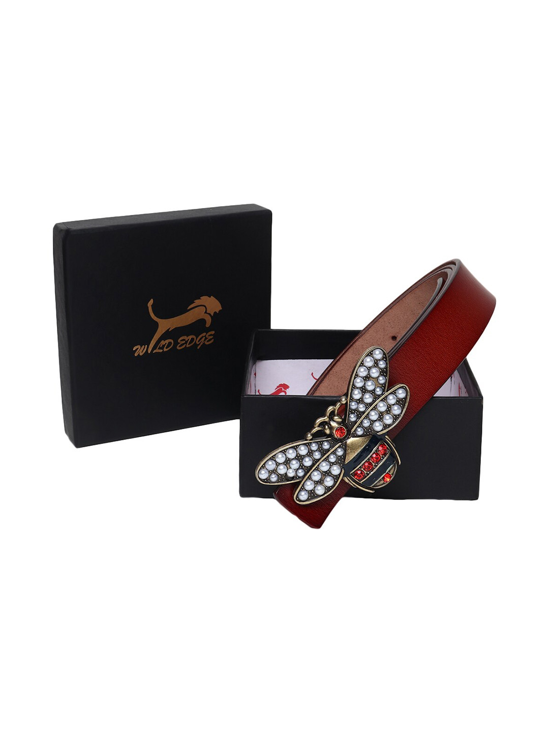 WILD EDGE Women Embellished Leather Belt