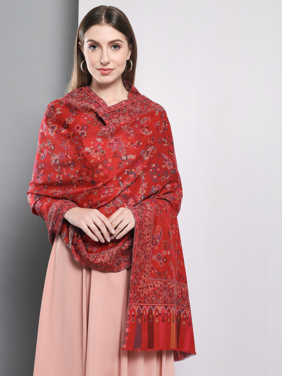 Zamour Women Kani Woven-Design Woolen Shawl