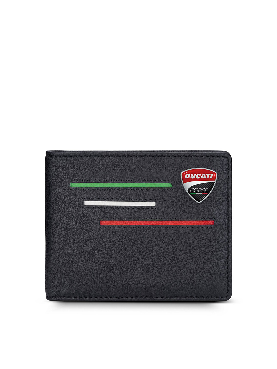 DUCATI CORSE Men  Leather Two Fold Wallet
