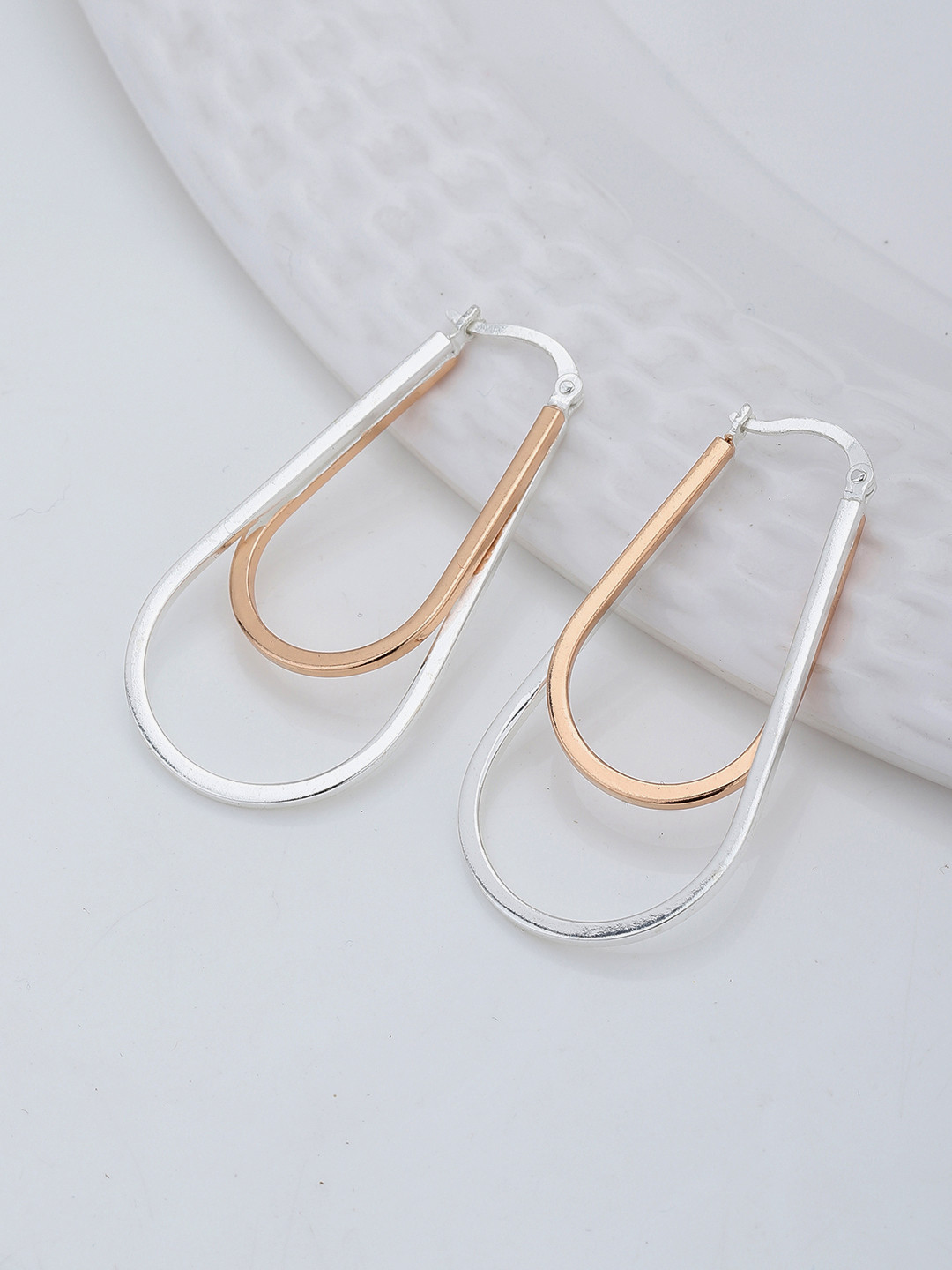 Carlton London Oval Hoop Earrings