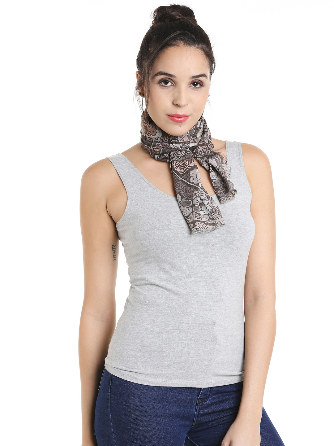 Noi Brown Printed Stole