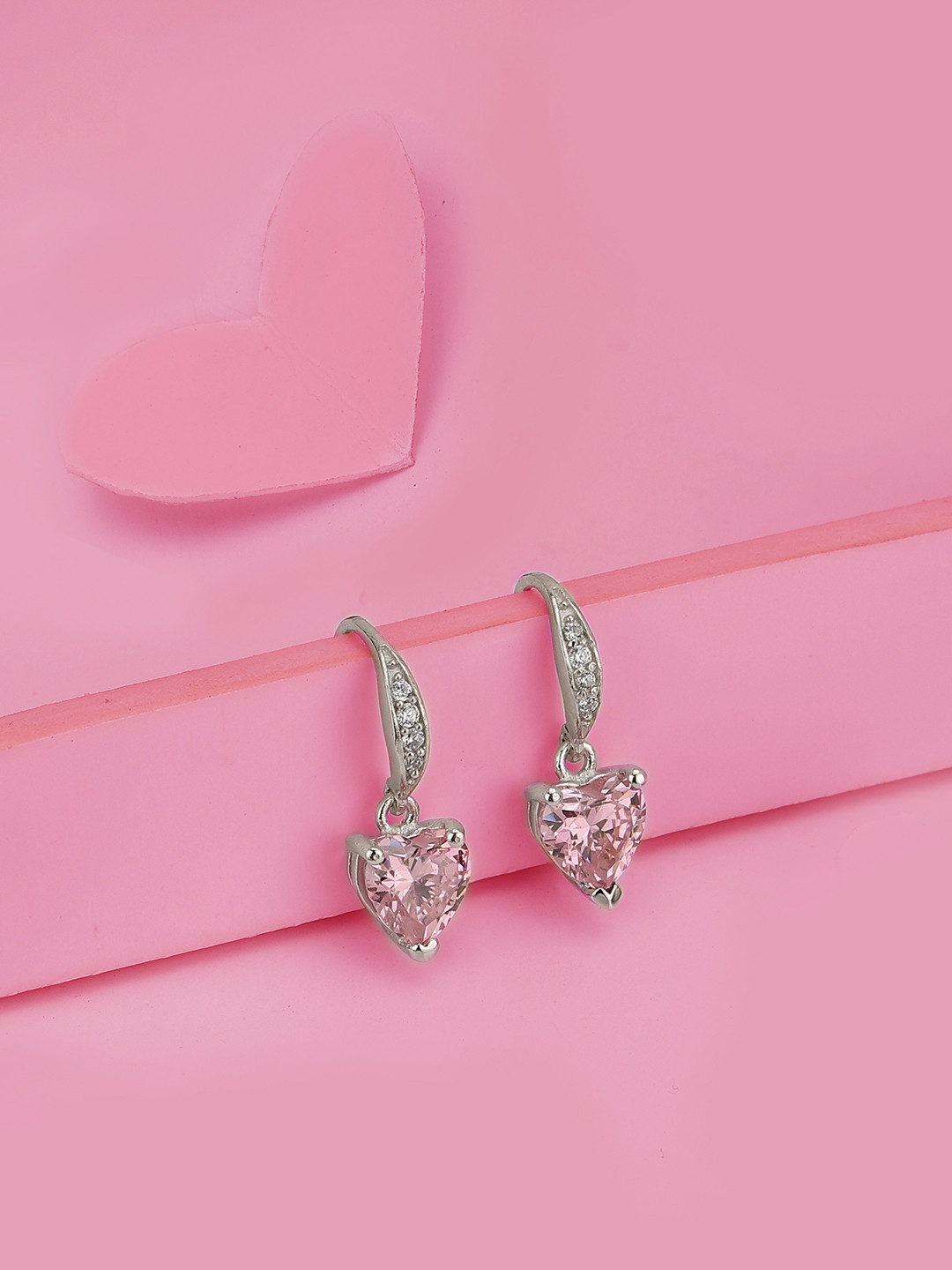 Carlton London Heart Shaped Drop Earrings