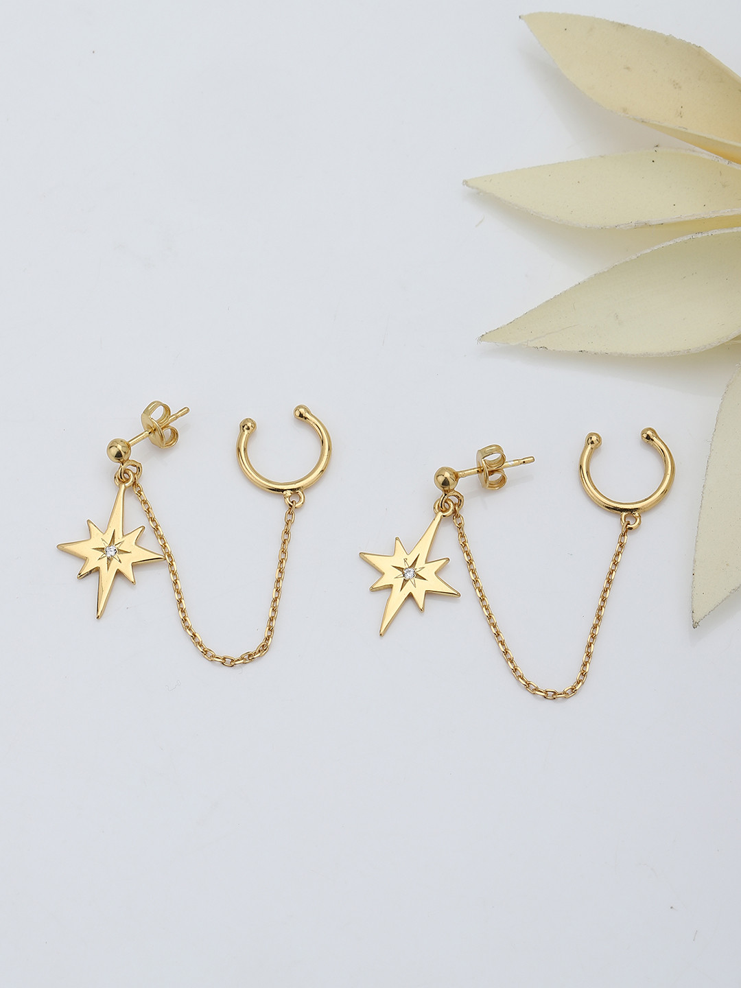 Carlton London Star Shaped Ear Cuff Earrings