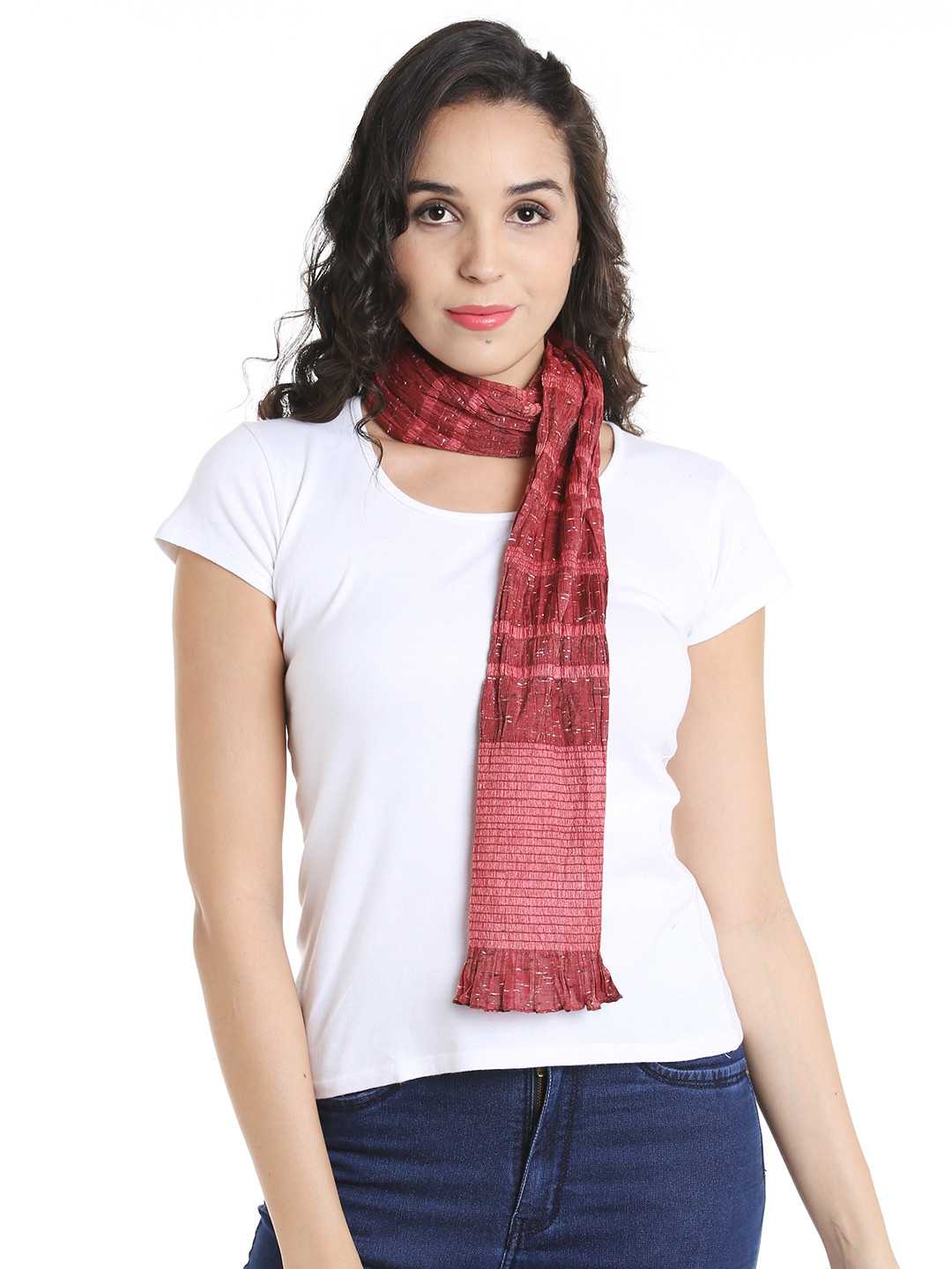 Noi Red Patterned Stole
