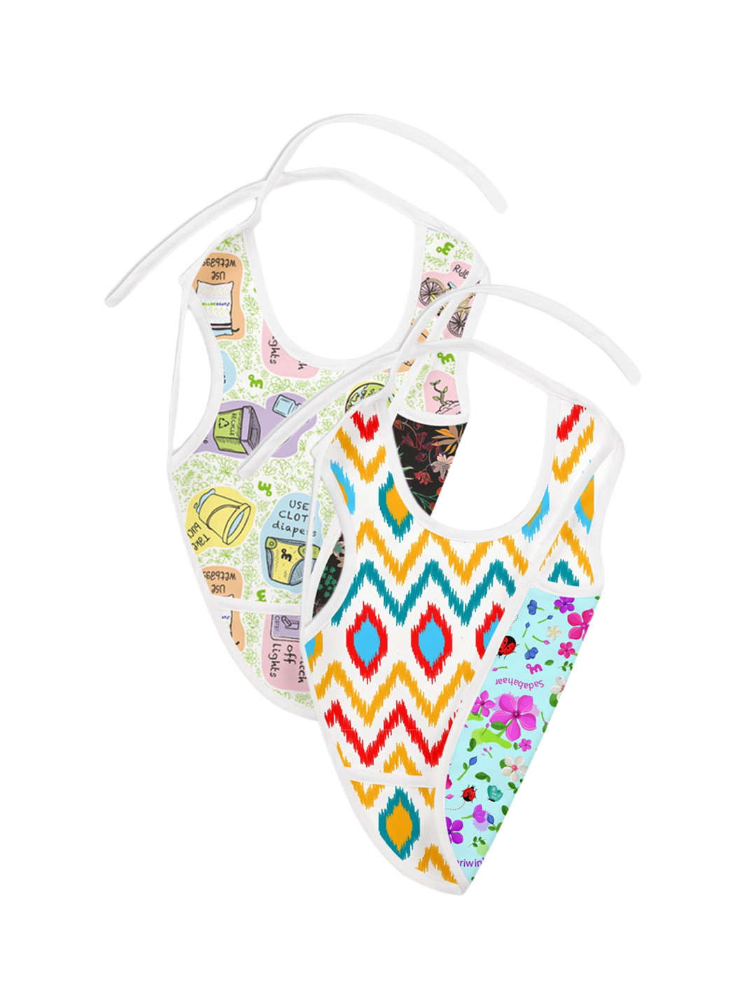 SuperBottoms Kids Pack of 3 Waterproof Reversible Bibs