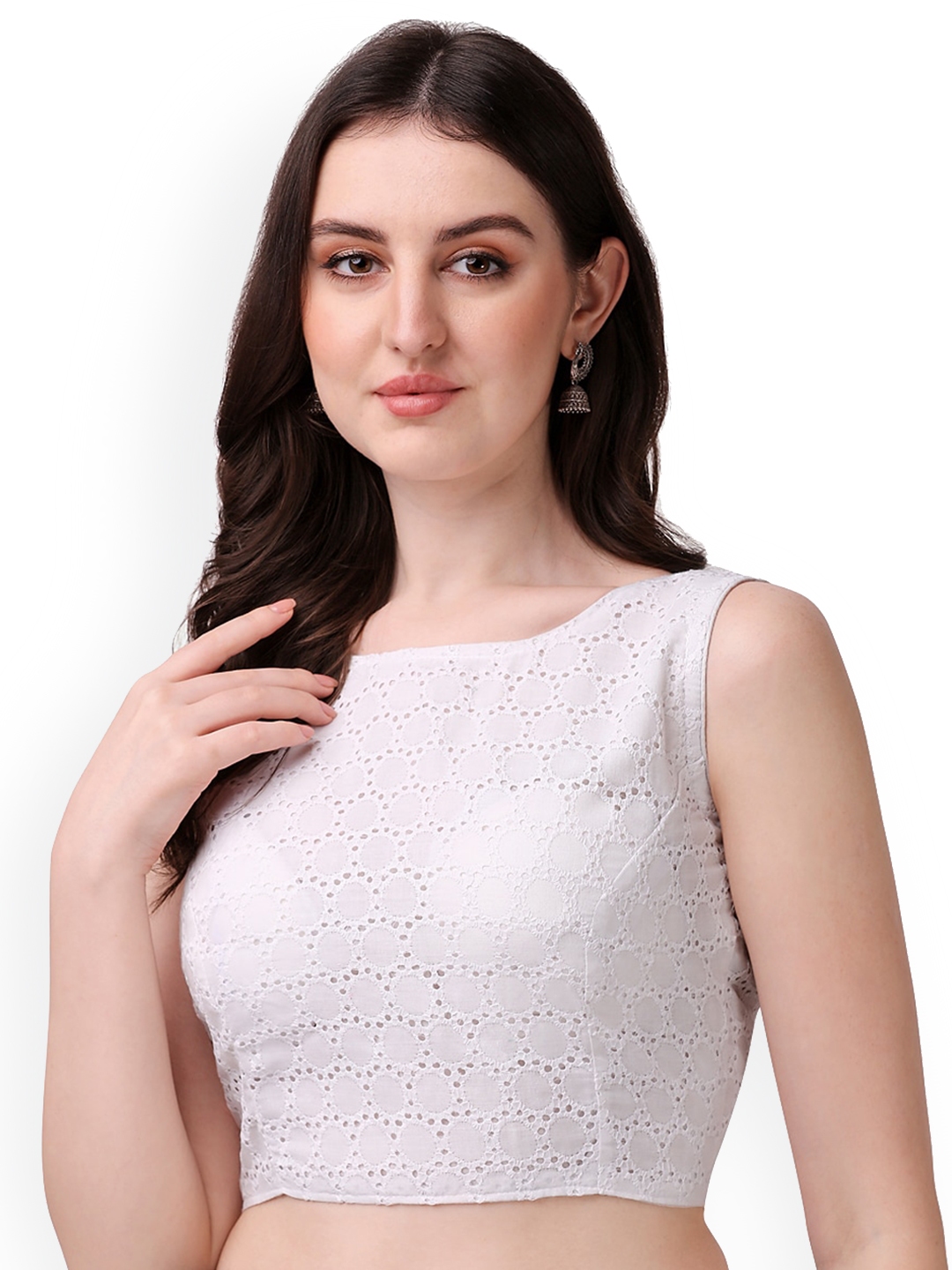 Buy PUJIA MILLS Schiffli Work Cotton Readymade Saree Blouse - Saree Blouse  for Women 21170434