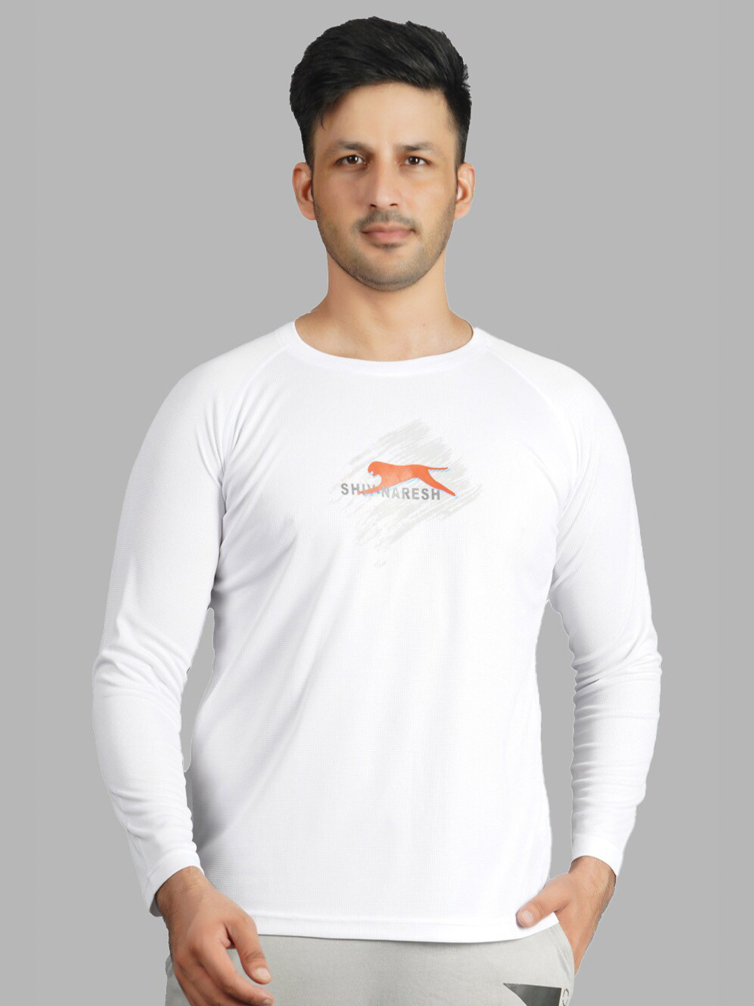Shiv Naresh Men White Typography Printed Cotton T-shirt