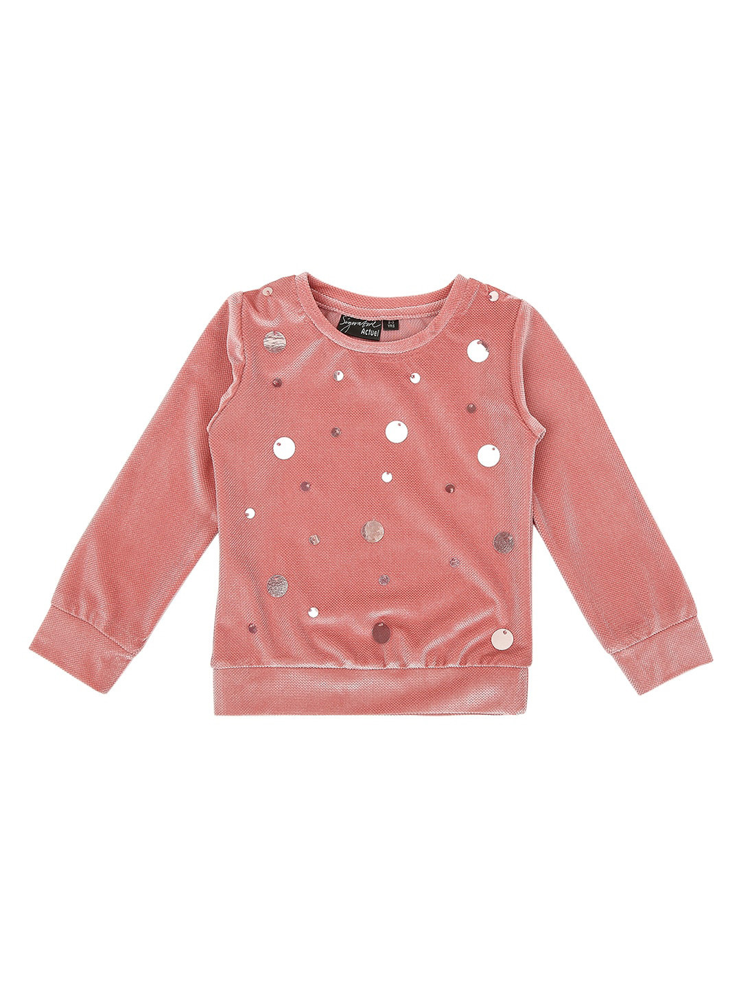 Actuel Girls Pink Printed Sweatshirt