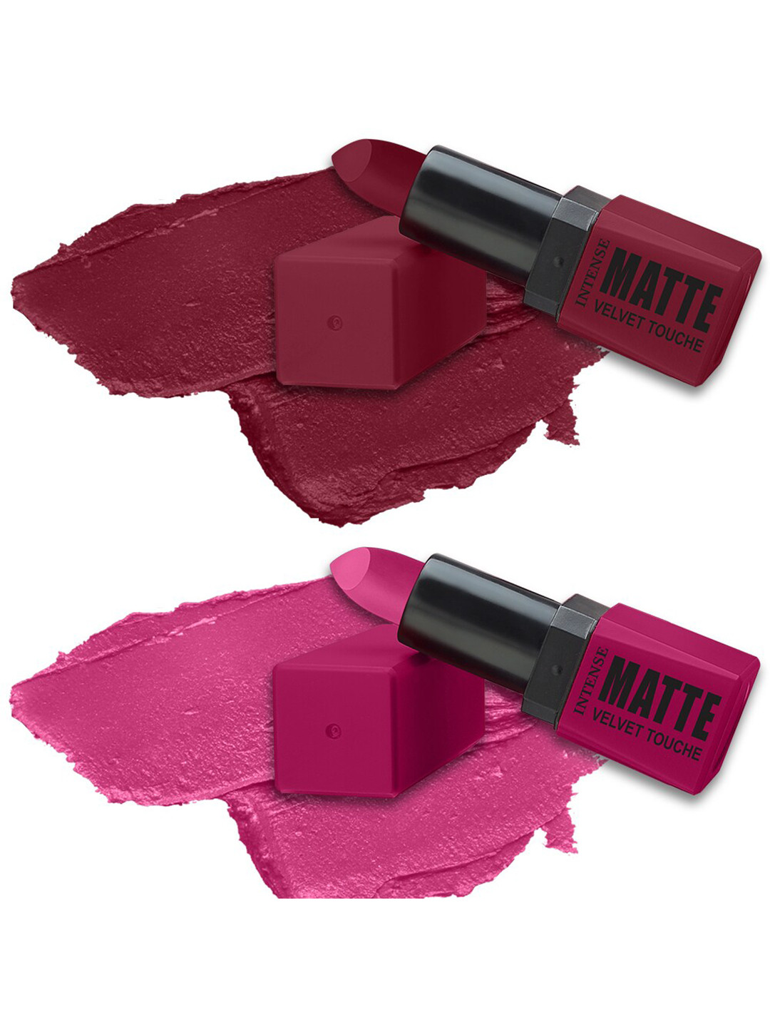 ForSure Intense Matte Velvet Touch Set Of 2 Matte & Long Lasting Lipstick-3.5gm Each-Petal Pink 302-Blast Maroon 304