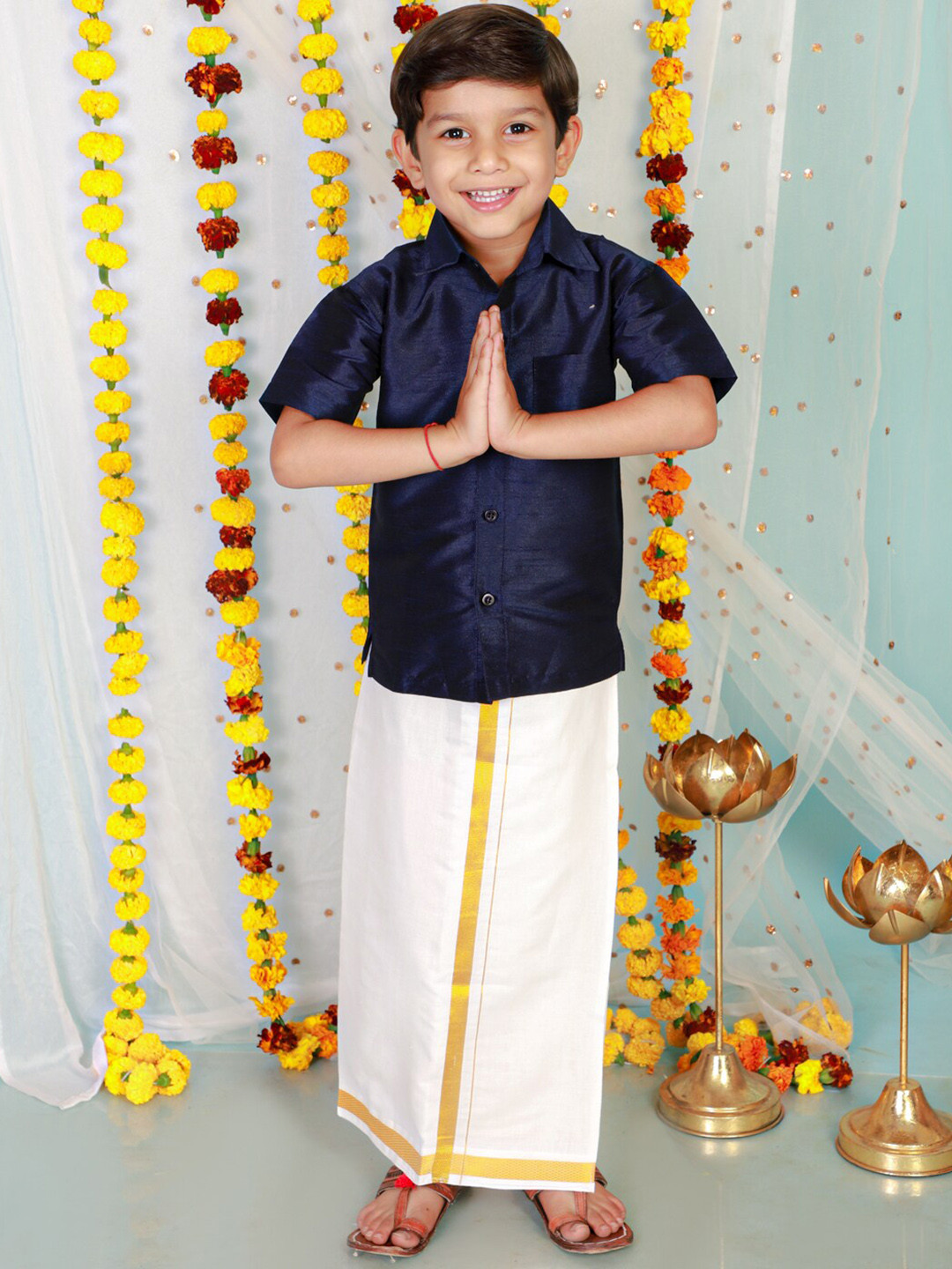 KID1 Boys Regular Shirt With Veshti