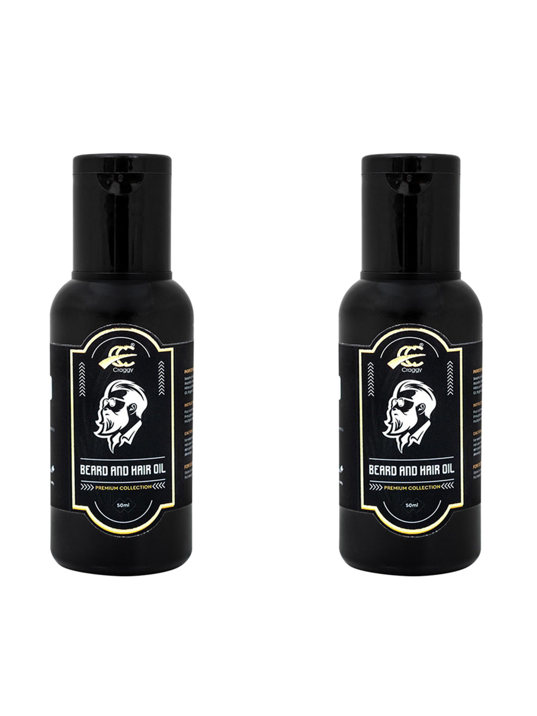 Craggy Cosmetic Men Set Of 2 Premium Collection Beard & Hair Oil - 50ml Each