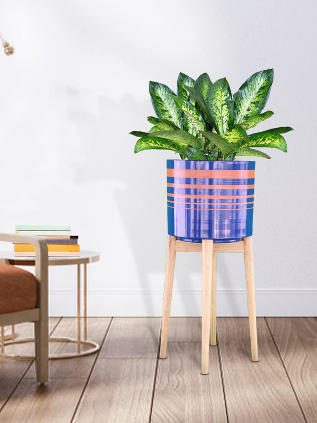 TRUSTBASKET Blue Planter With Stand