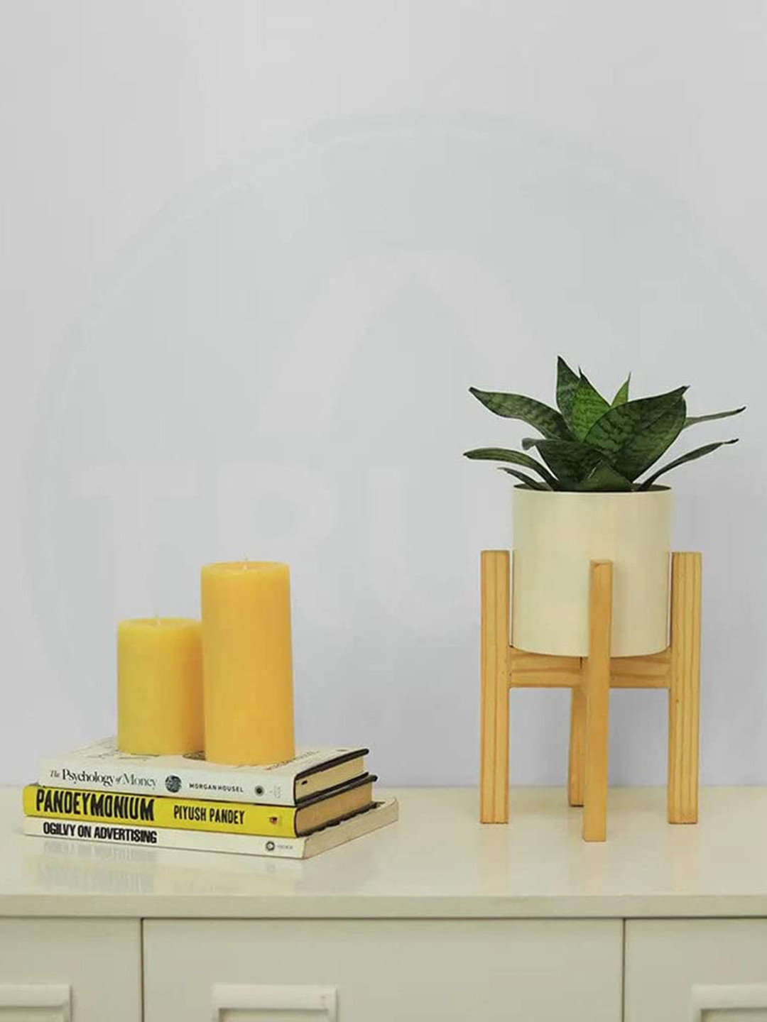 TRUSTBASKET Beige Stand With Pot Planters