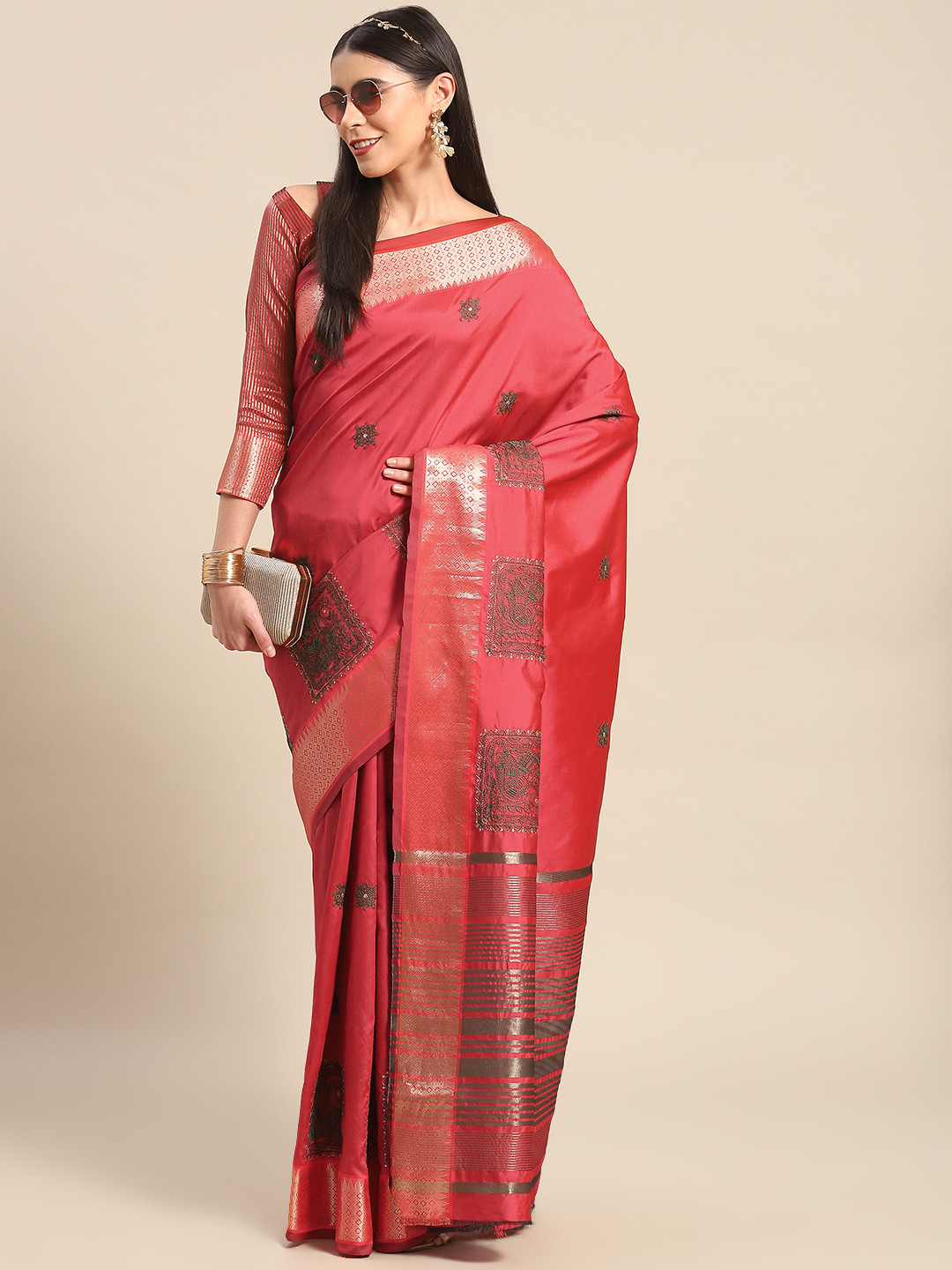 SERONA FABRICS Zari Silk Cotton Mysore Silk Saree