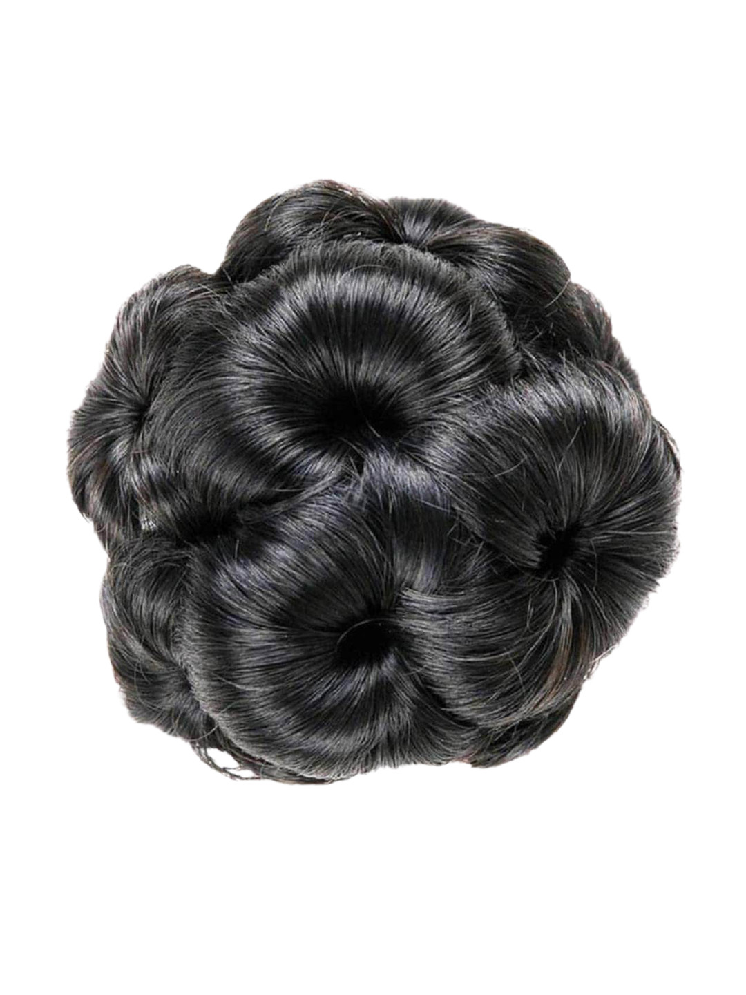 CHRONEX Artificial Synthetic Hair Juda Bun Claw Clip Hair Extension- Black