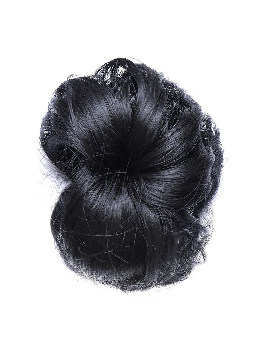 CHRONEX Artificial Synthetic Hair Juda Bun Clutcher Hair Extension- Black