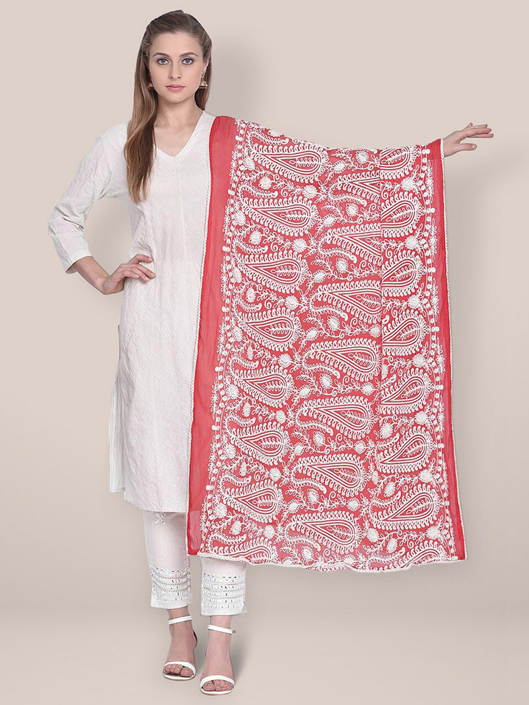 Dupatta Bazaar Paisley Embroidered Dupatta