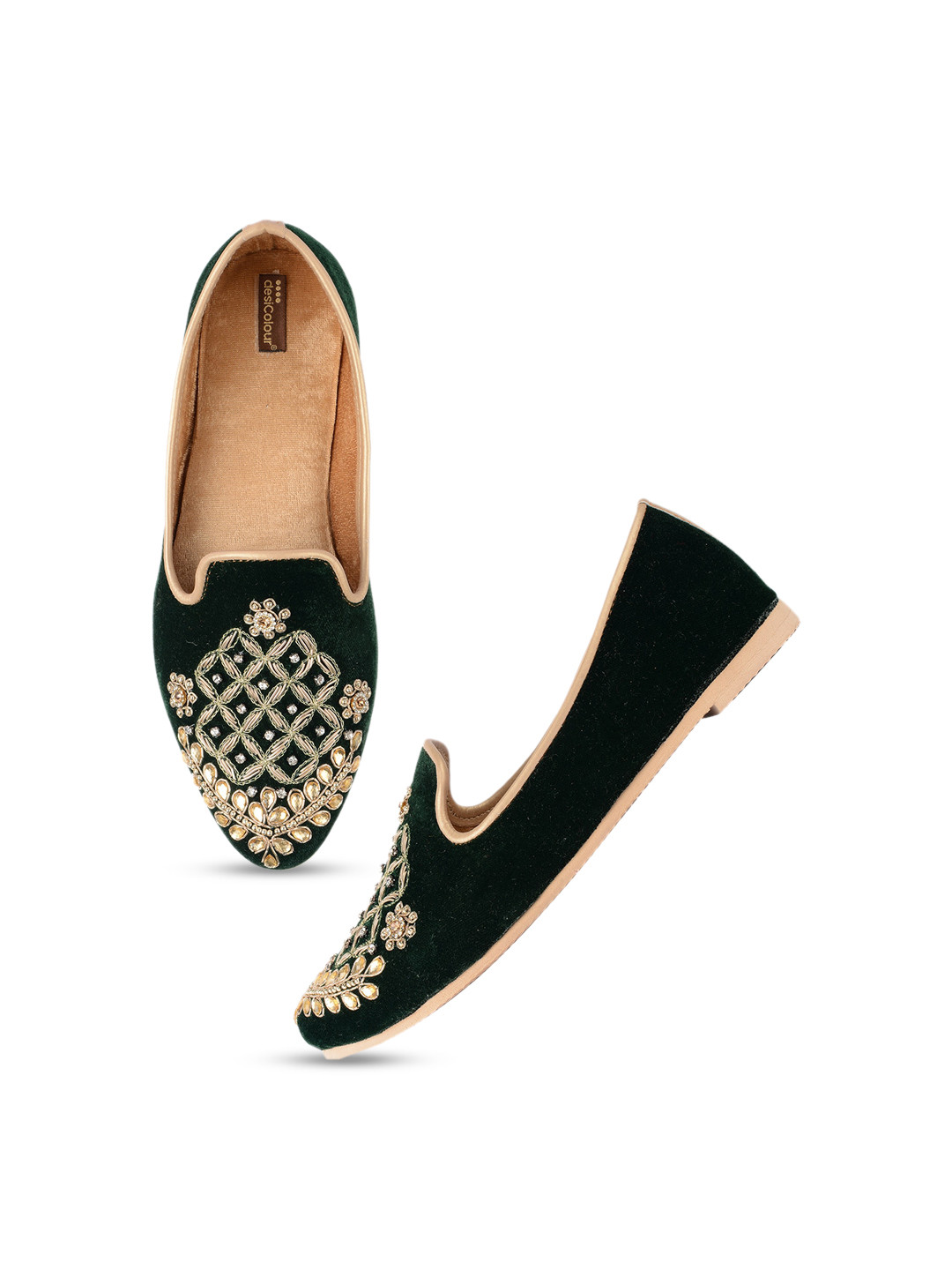 DESI COLOUR Women Woven Design Velvet Sneakers