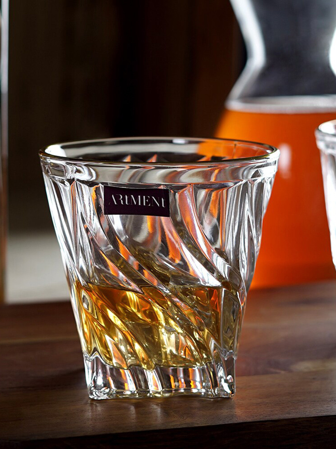 THE ARTMENT Impressionist Swirl Set Of 8 Transparent Of Passion Crystal Glass Set