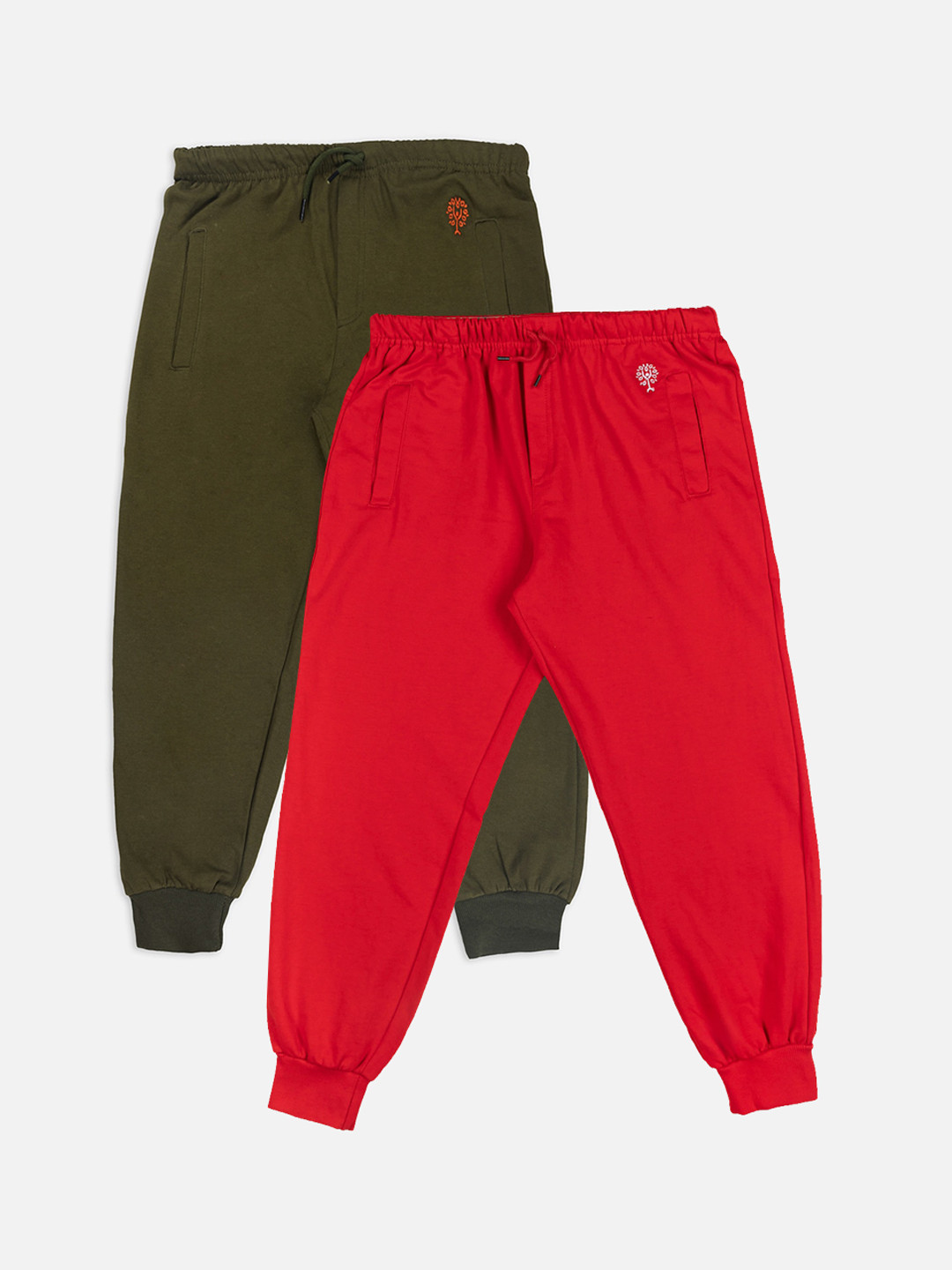 Growing Tree Set Of 2 Olive Bio wash Anti Microbial Cotton Lounge Pants