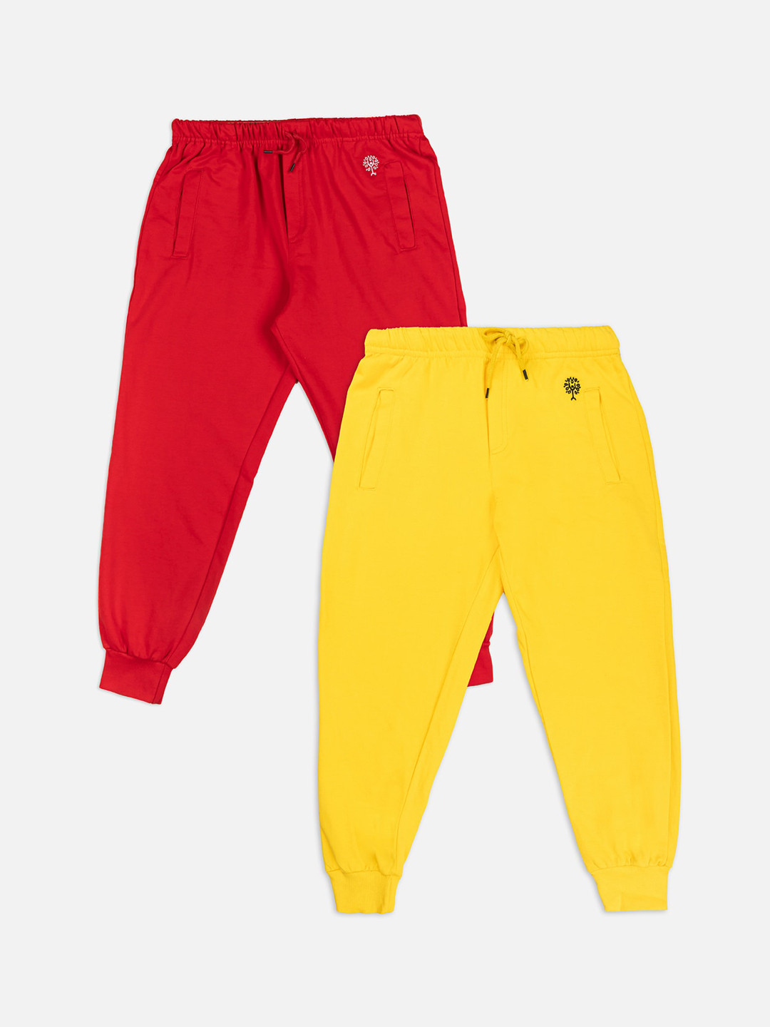 Growing Tree Pack of 2 Red and Yellow Anti Microbal Cotton Lounge Pants