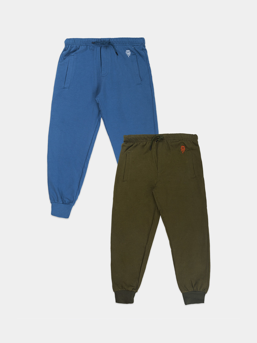 Growing Tree Kids Cotton Set Of 2 Bio-Wash Anti Microbial Joggers