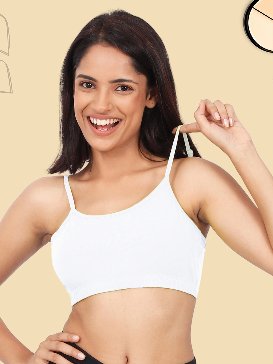 DChica Women Cotton Non-Wired Medium Support Training or Gym Yoga Sports Bra