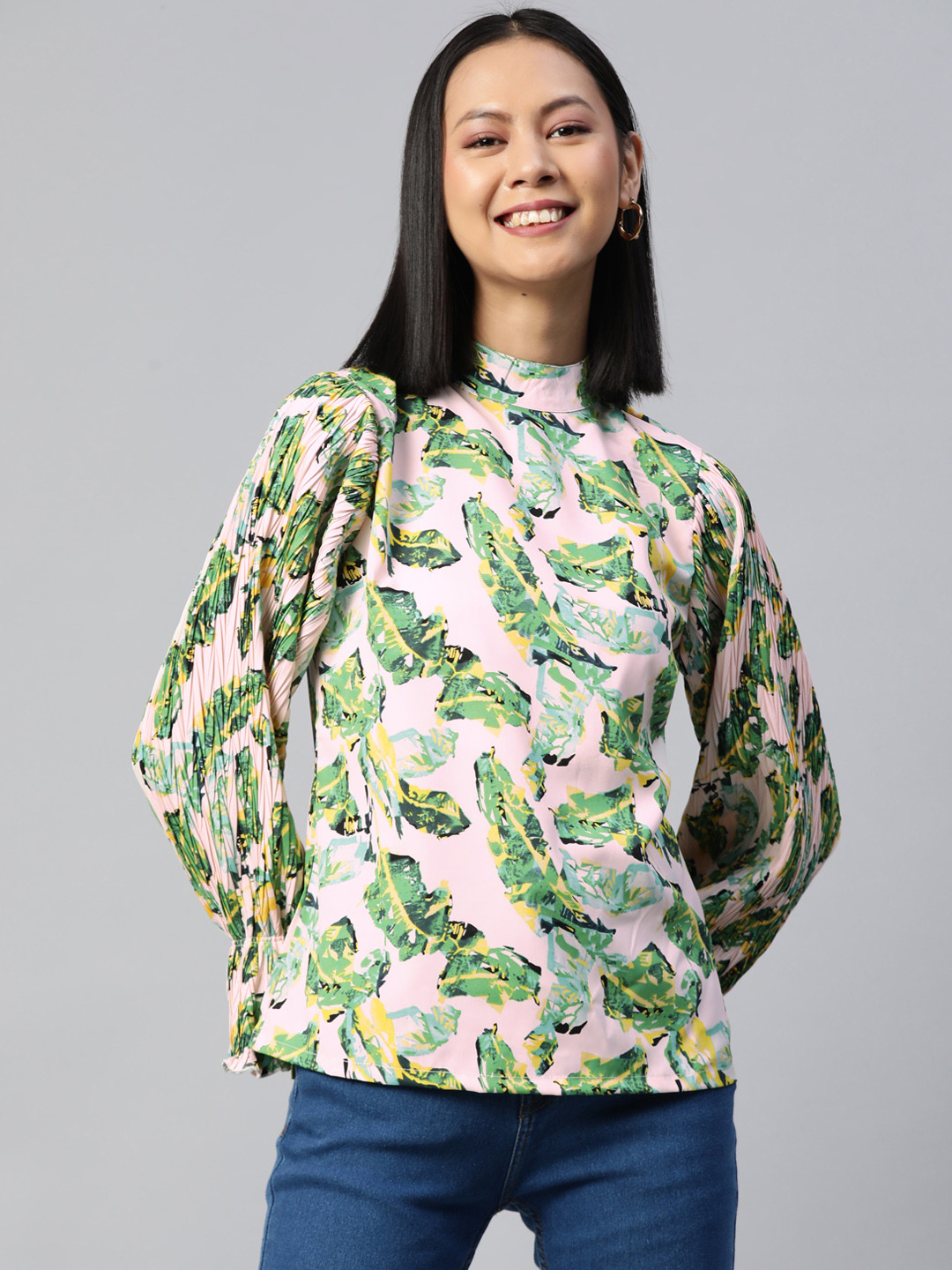 plusS Floral Print Tropical Top