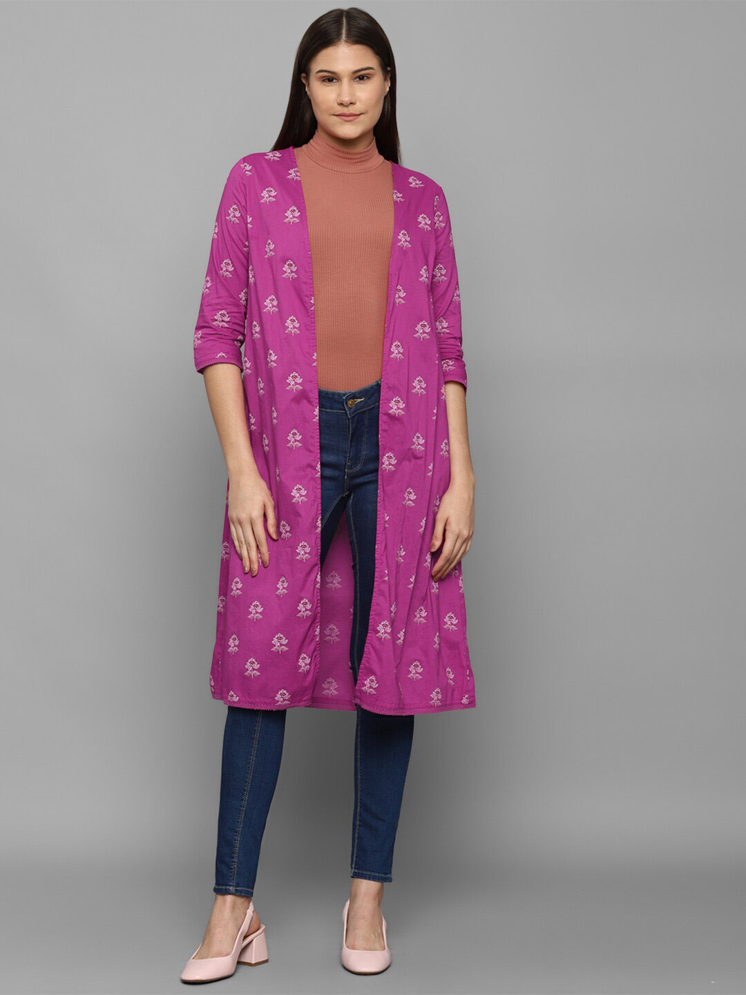 Allen Solly Print Maxi Longline Cotton Top