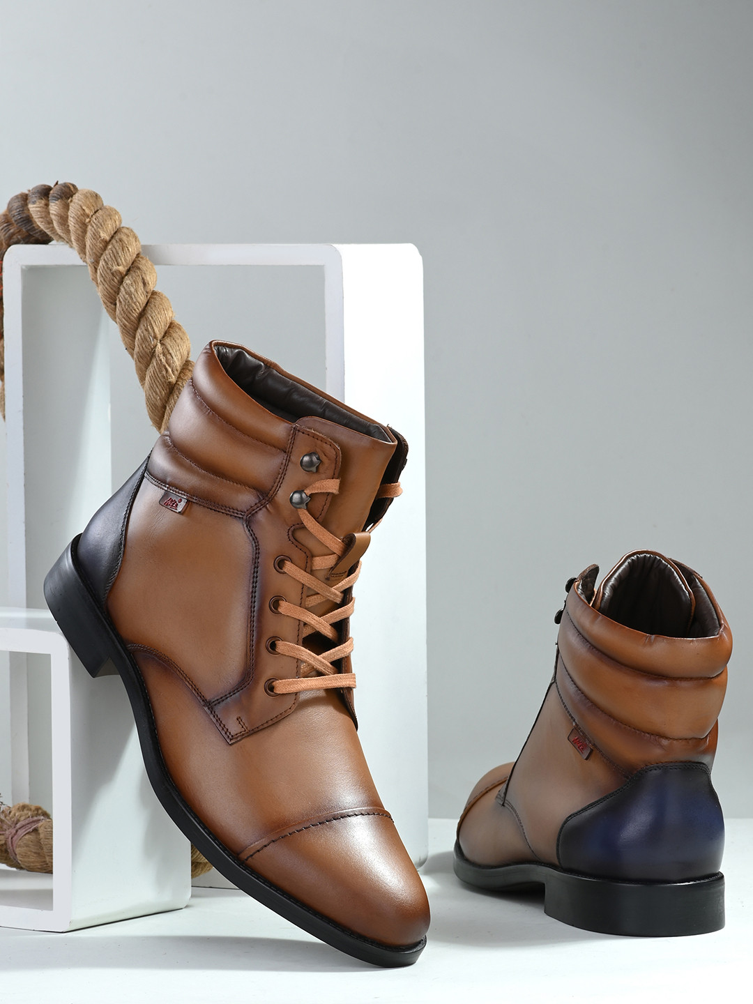 Hitz Men Mid-Top Leather Boots