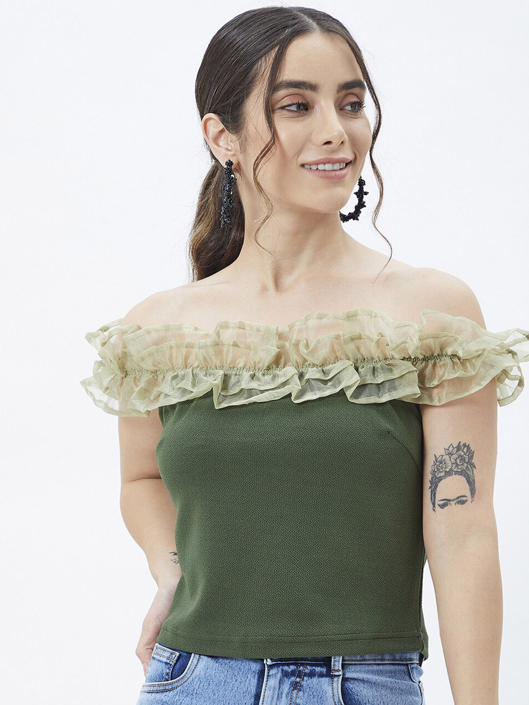 Kibo Off-Shoulder Ruffles Bardot Top