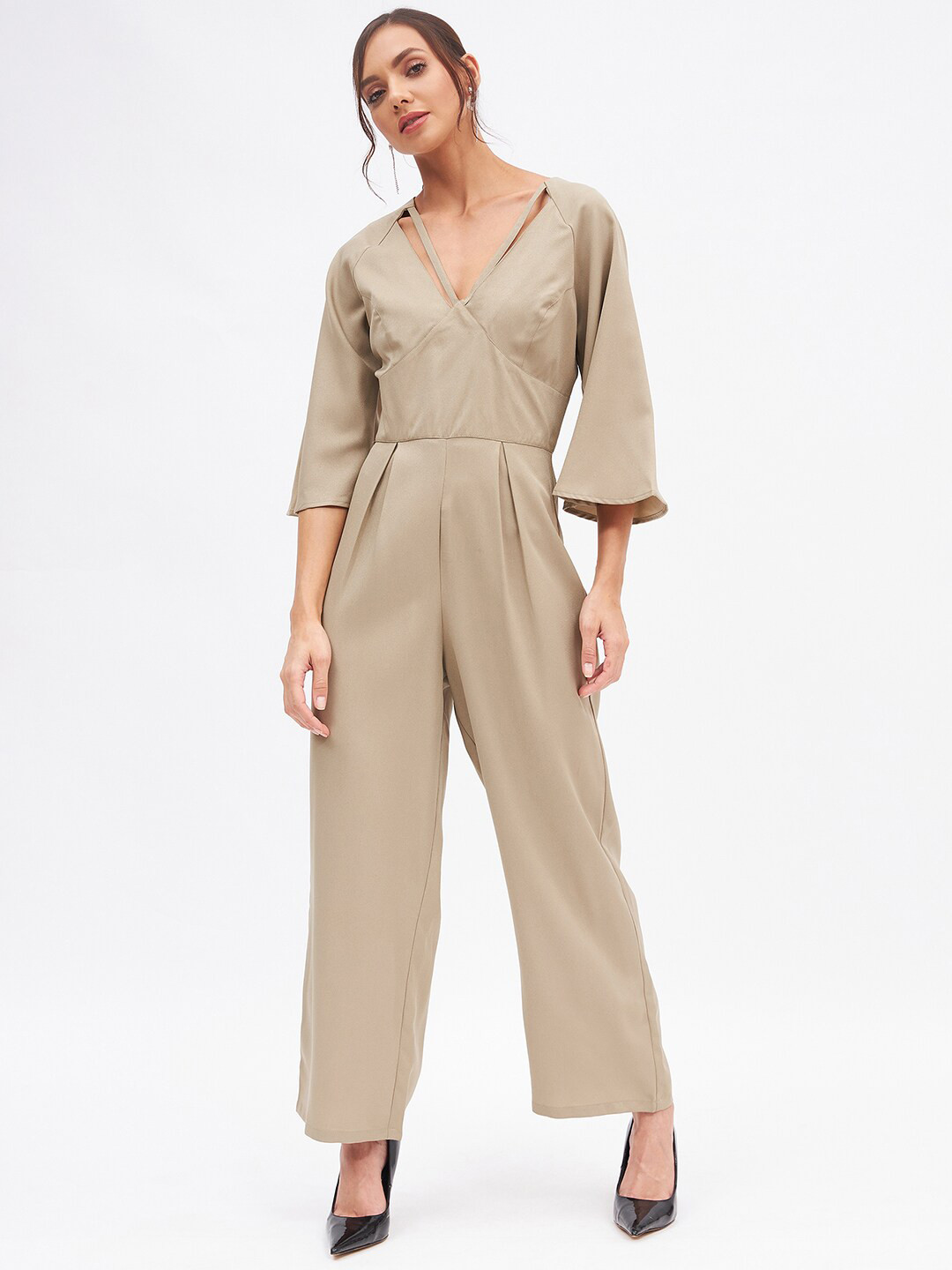 Kibo V-Neck Basic Jumpsuit