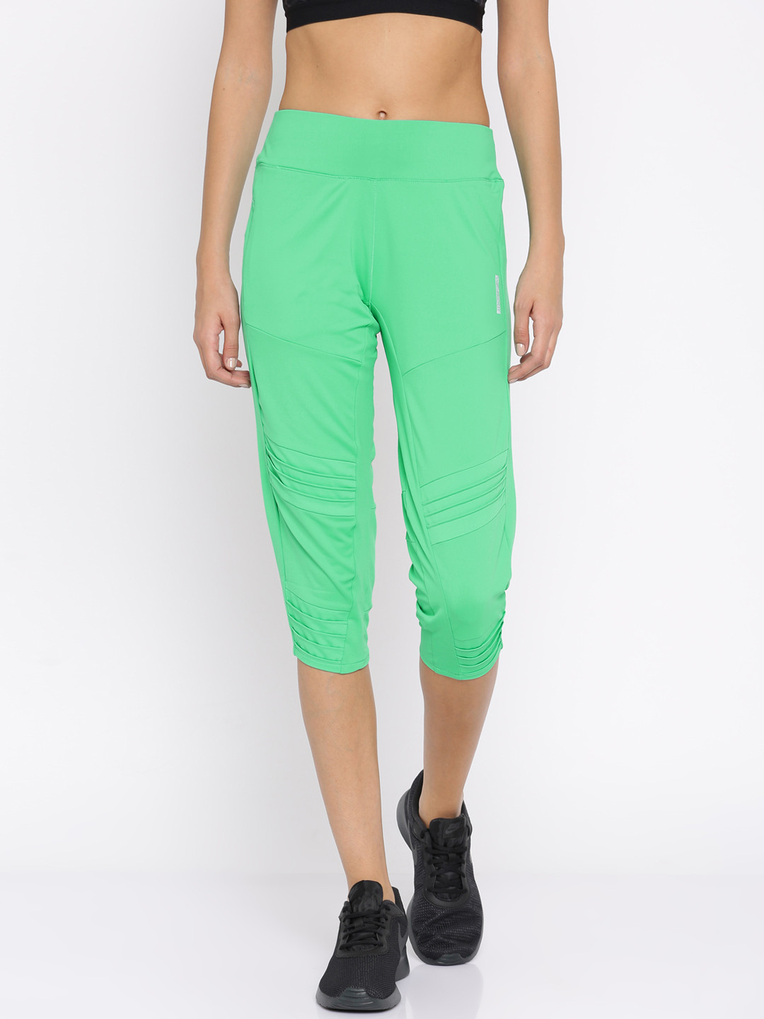 Sweet Dreams Women Green Solid Panelled Workout Tights