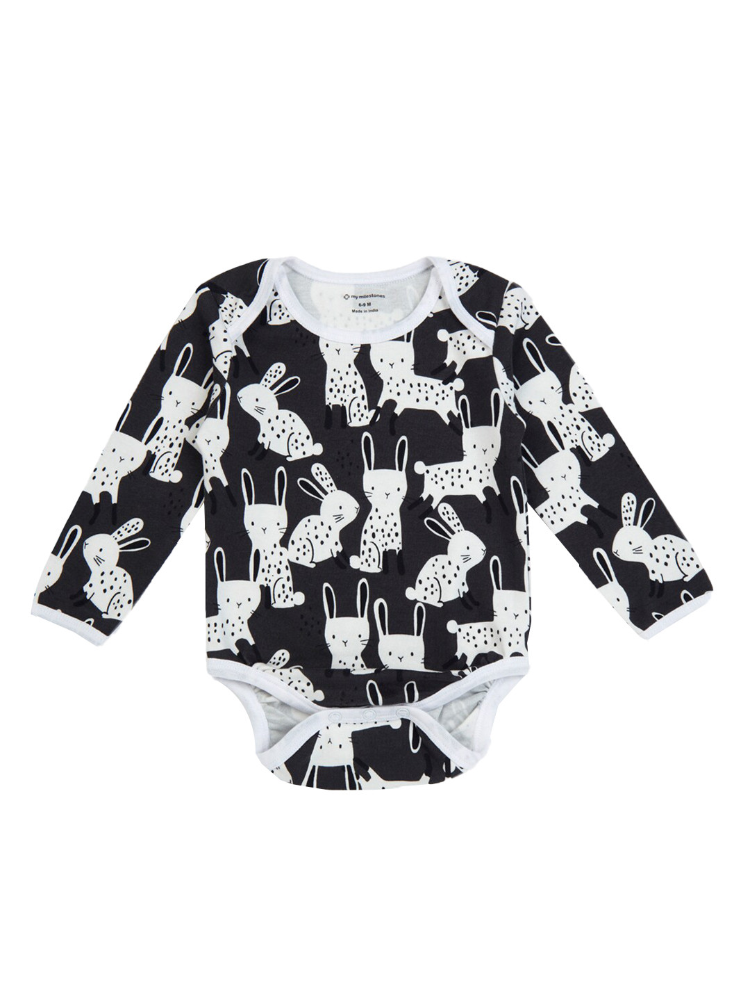 My Milestones Infants Bunny Printed Pure Cotton Bodysuit