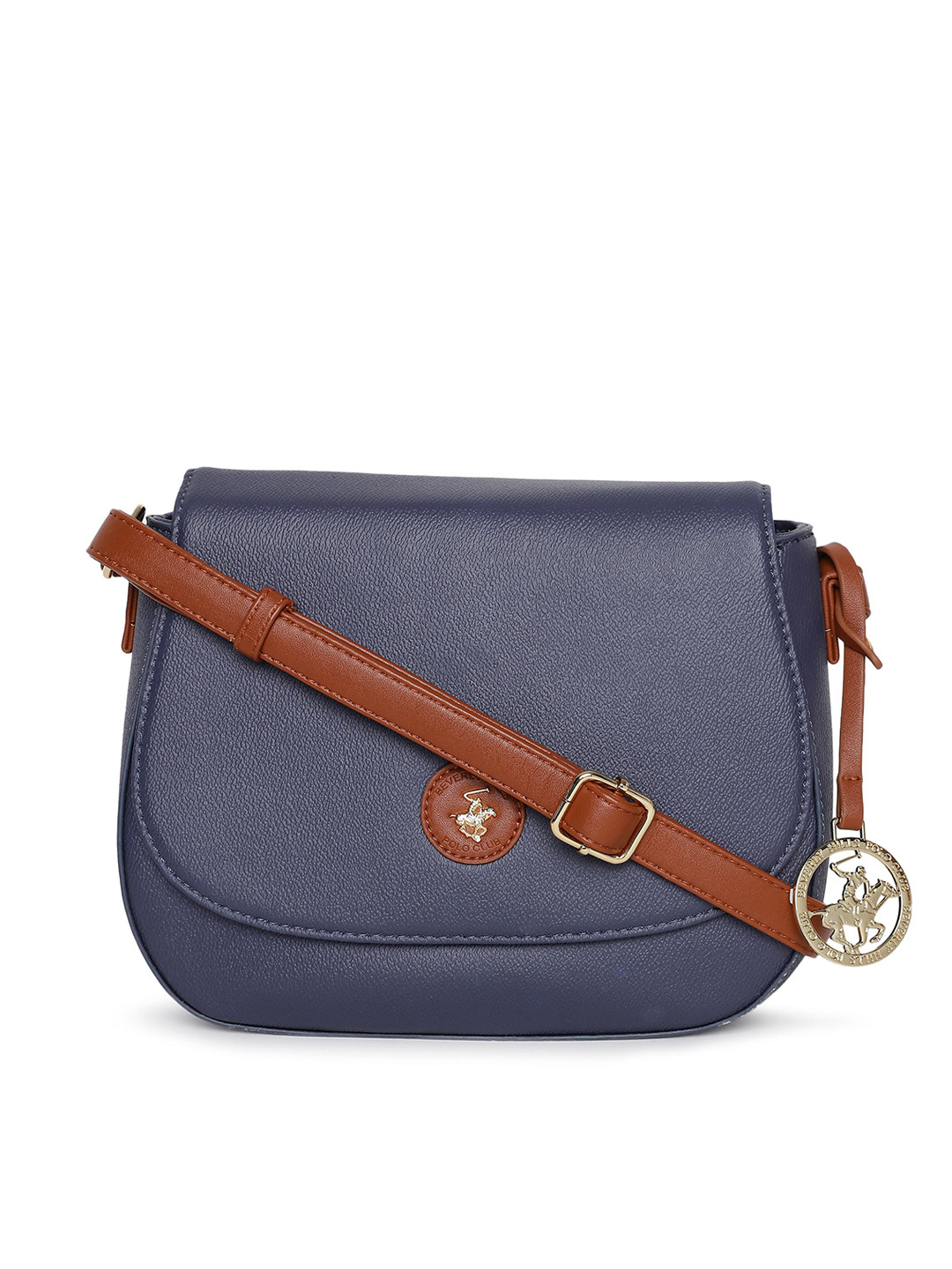 Beverly Hills Polo Club Navy Blue Sling Bag with Adjustable Strap