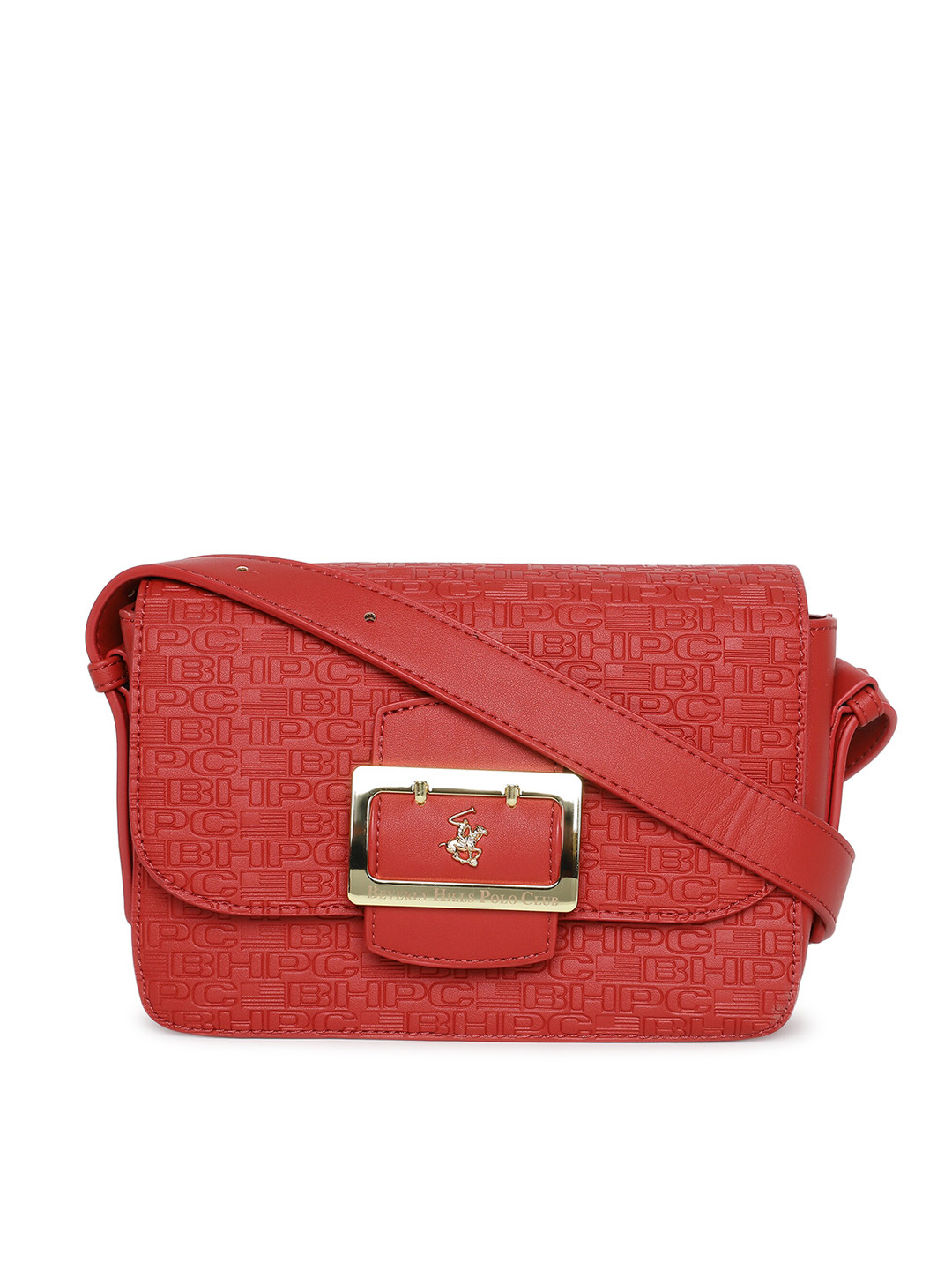 Beverly Hills Polo Club Brand Logo Embossed Structured Sling Bag