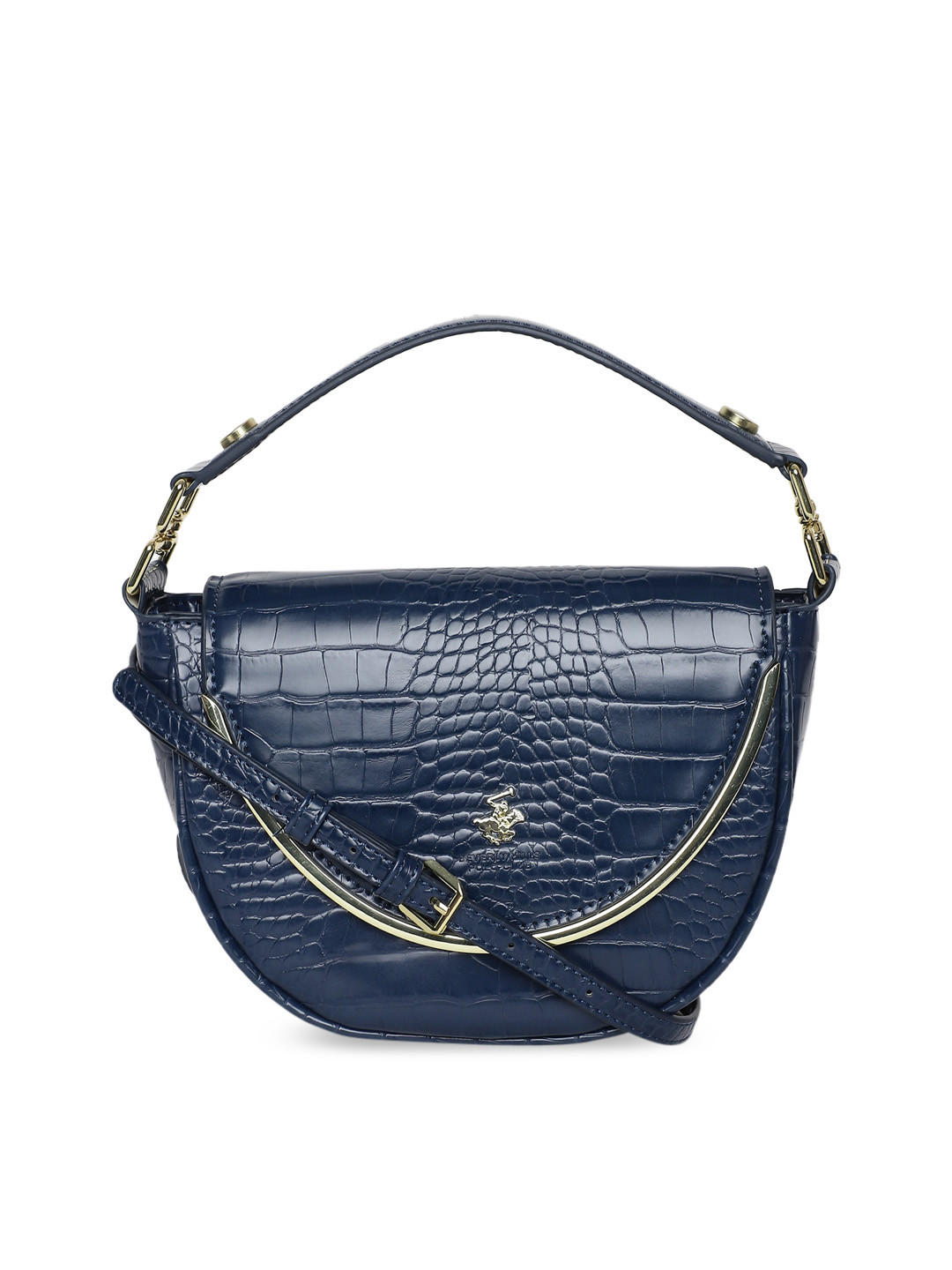 Beverly Hills Polo Club Textured Leather Structured Crossbody Bag