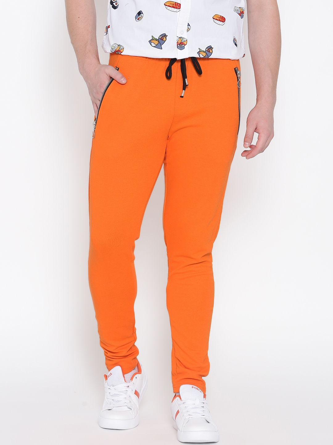 orange joggers forever 21