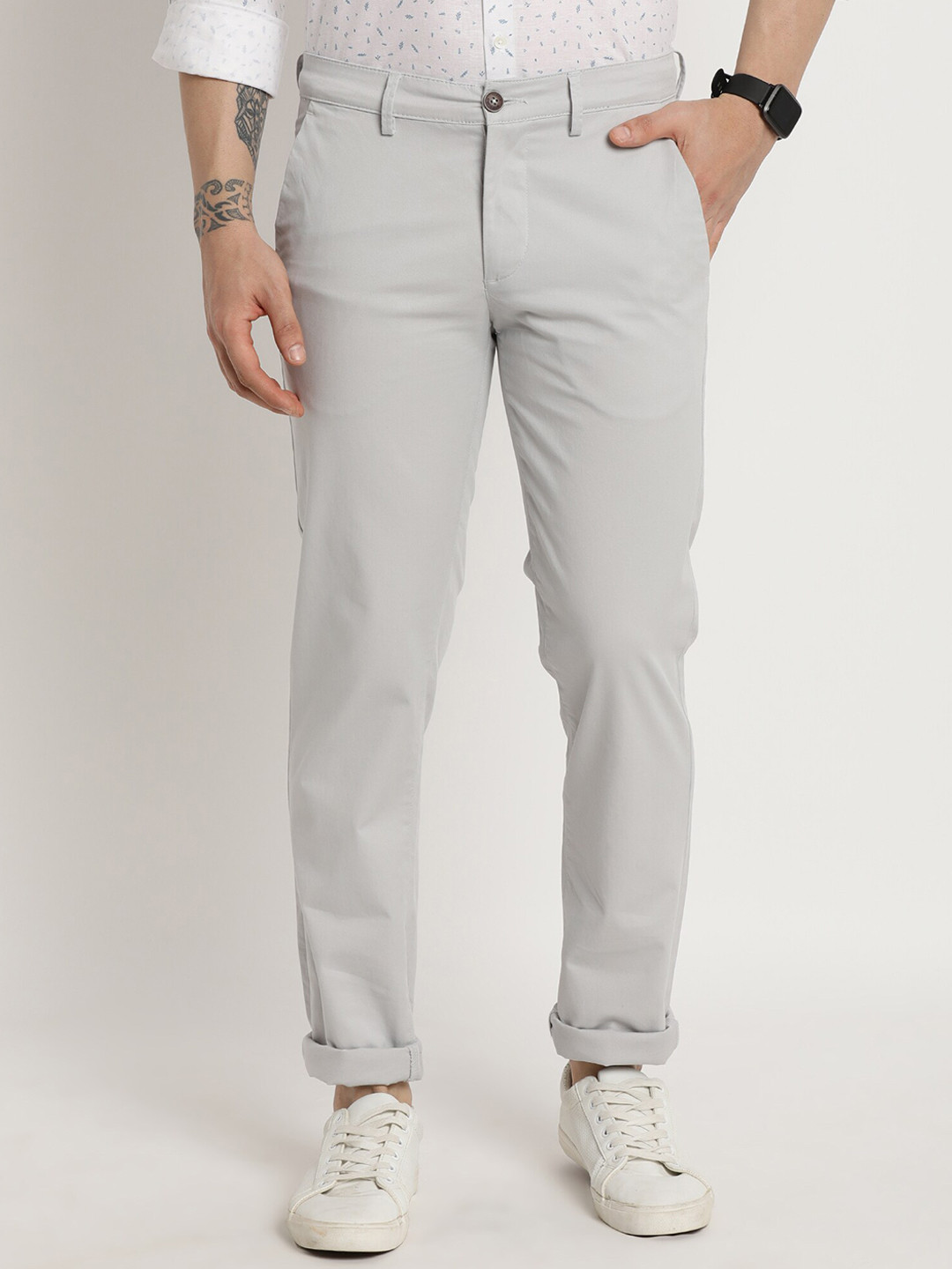 Turtle Men Relaxed Skinny Fit Chinos Trousers