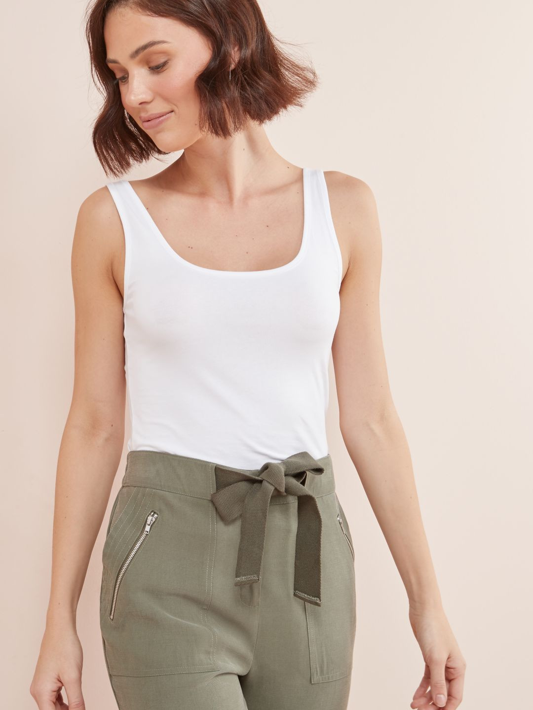 NEXT Solid Round Neck Sleeveless Top