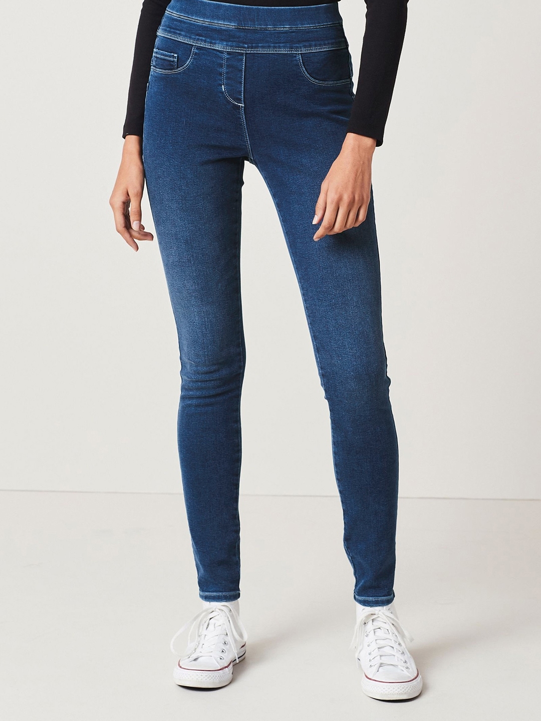 Denim treggings best sale