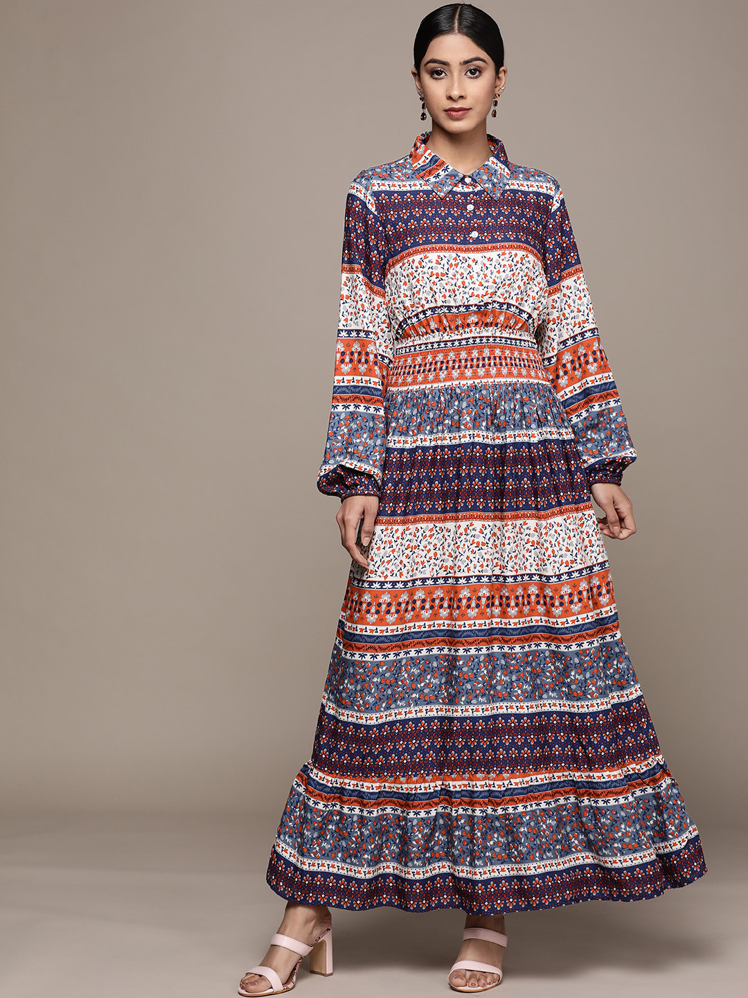 Label Ritu Kumar Multicoloured Floral Maxi Dress