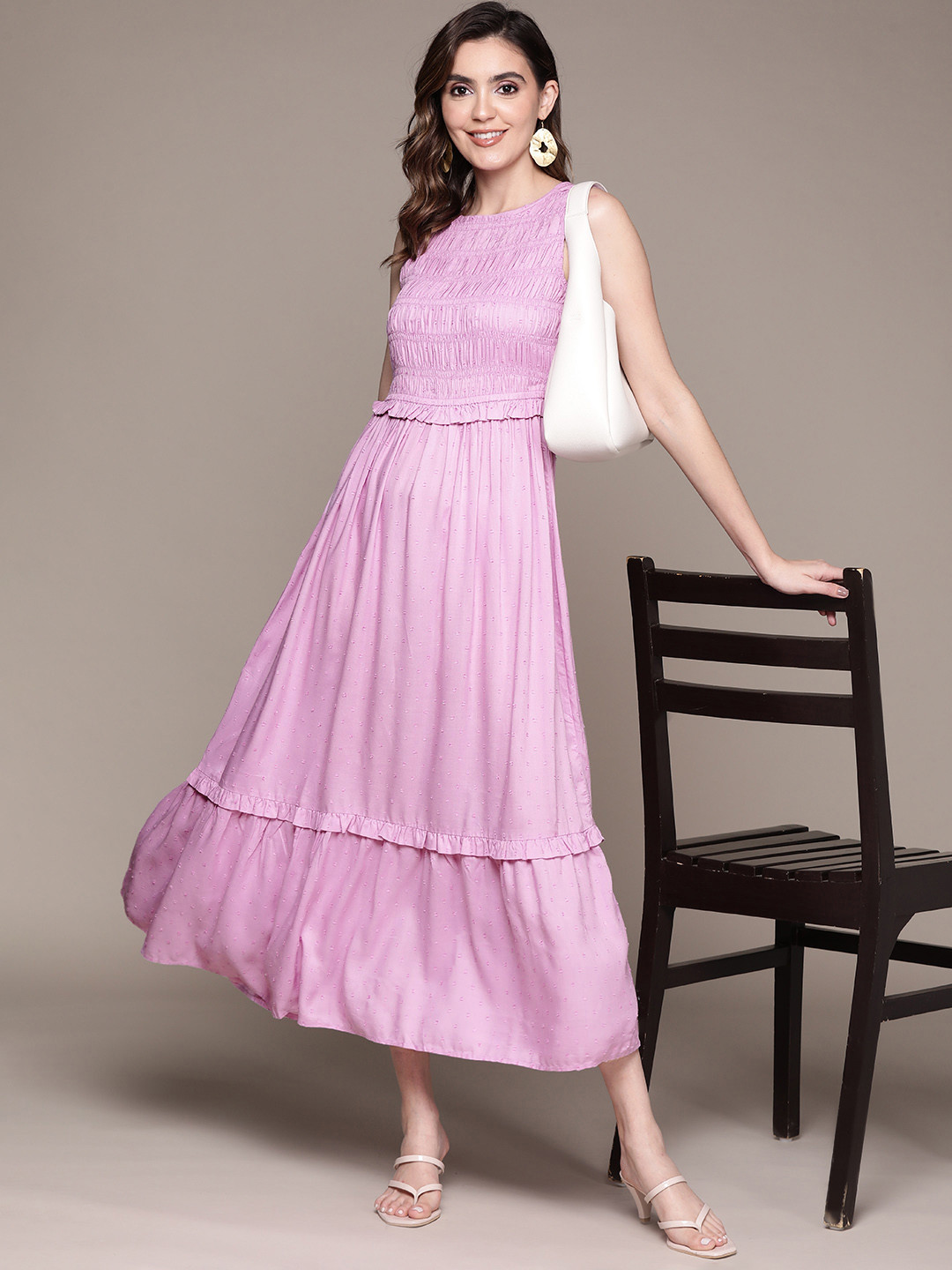 Label Ritu Kumar Smocked Maxi Dress