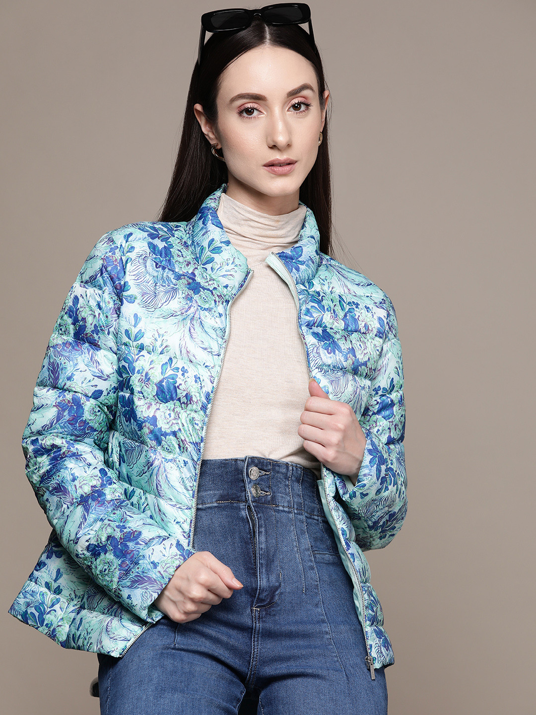Label Ritu Kumar Floral Print Padded Jacket