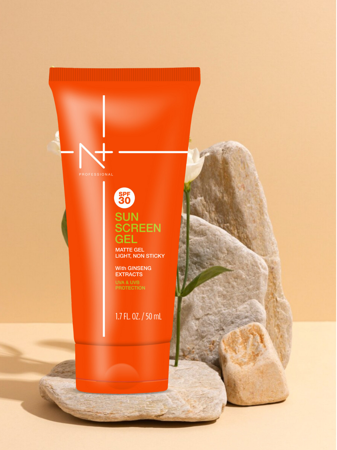 N Plus Professional SPF 30 Matte Sunscreen Gel with Ginseng Extracts - 100 ml