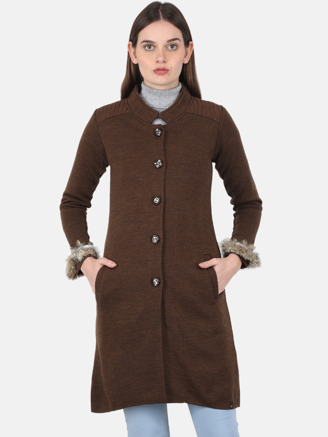 Buy Monte Carlo Women Knitted Wool Overcoat - Coats for Women 21194042