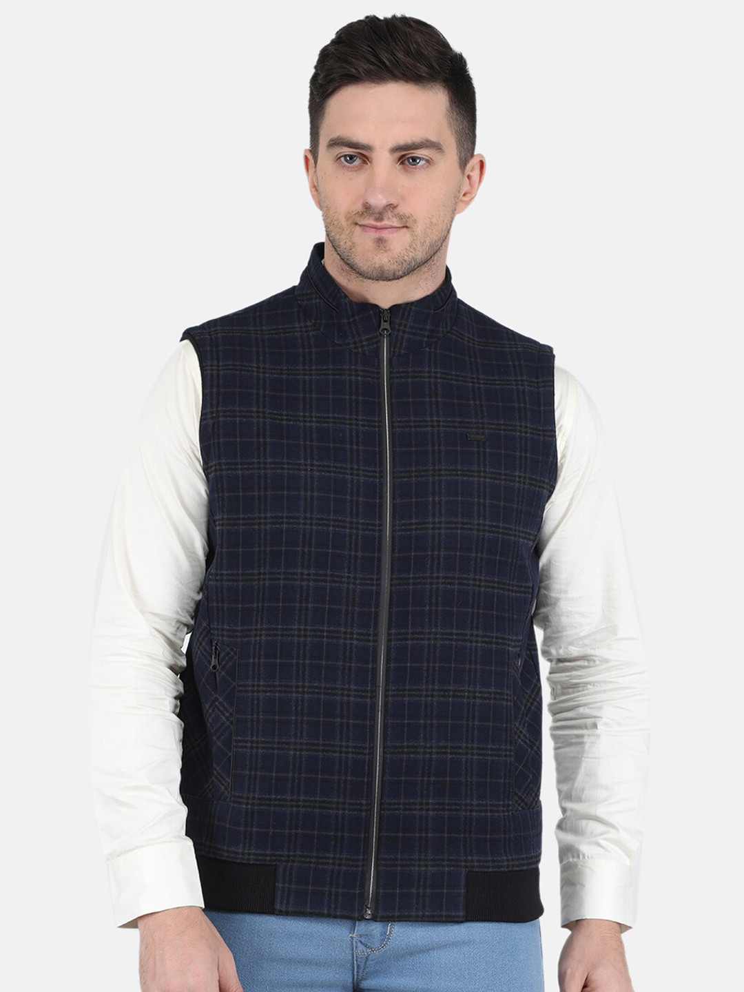Buy Monte Carlo Men Checked Nehru Jacket Nehru Jackets for Men
